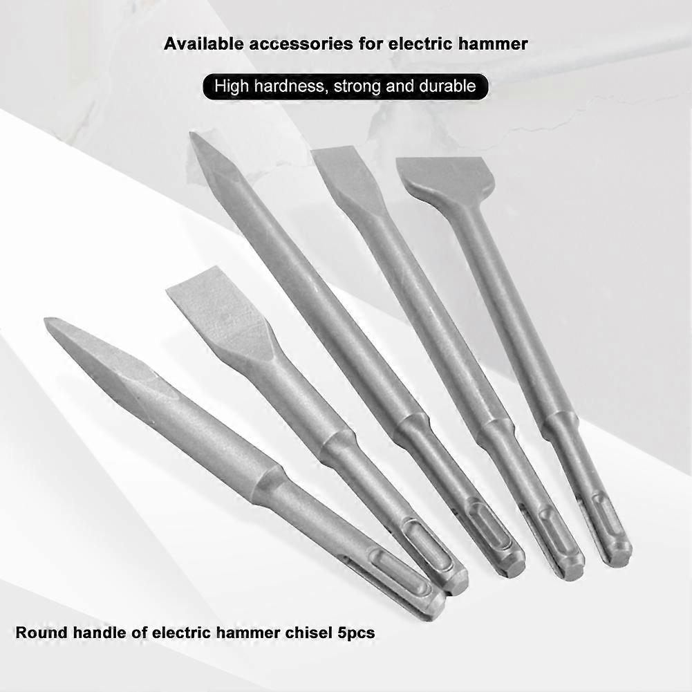 Flat Chisels Set Electric Hammer or Concrete Wall Brick Drilling Tools Starting Holes Tool Chisels Stainless Steel 5 Pieces