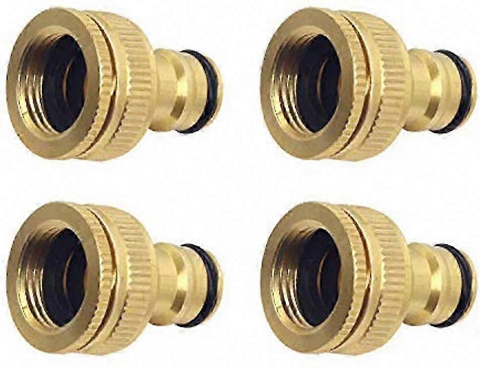 4 peças jardim bronze torneira conector, 1/2 polegadas e 3/4 polegadas 2-em-1 fêmea para adaptador ranhurado