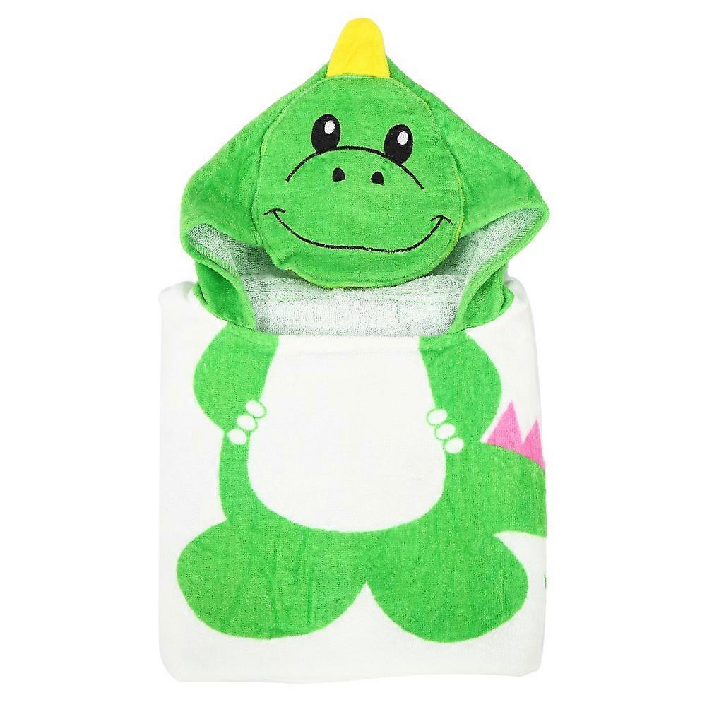 Dinosaur Beach Towel Hooded Beach Towel Soft Baby Bath Towel Bathrobe CapeGreen Dinosaur 60 x 62cm