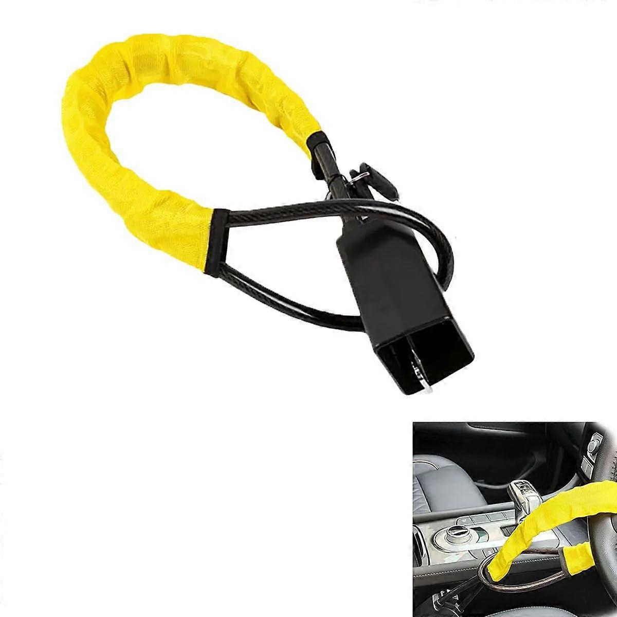 Car Steering Wheel Lock Heavy Duty Rope AntiTheft 17 Inch Adjustable Seat Belt Easy Installation Universal for Most Vehicles SUV T4 T5 Caravan RV Van
