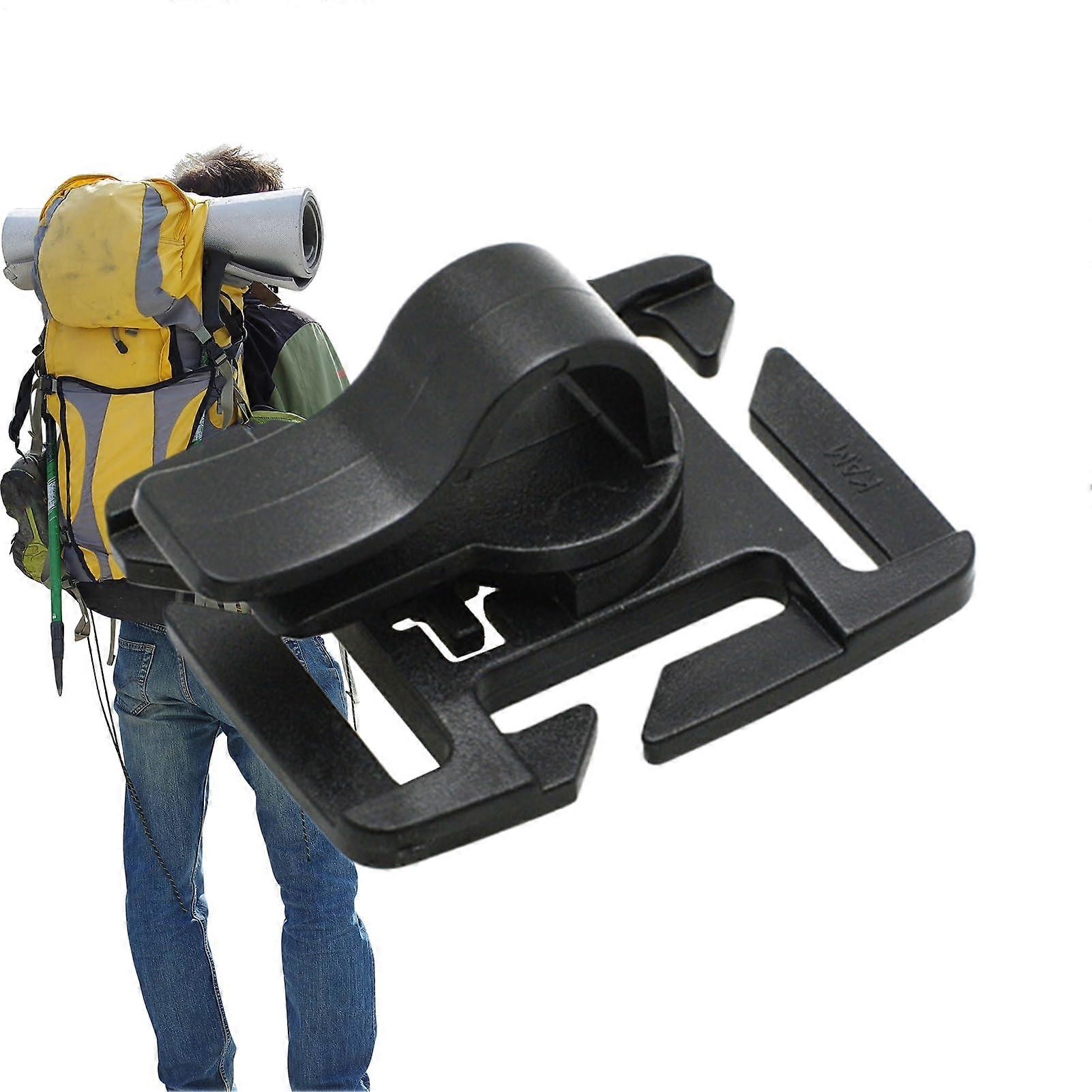 TrinkschlauchClip – 360degree rotatable hose clip, quickrelease Dring clamp for camping, cycling, hydration packs, sports equipment black/brown