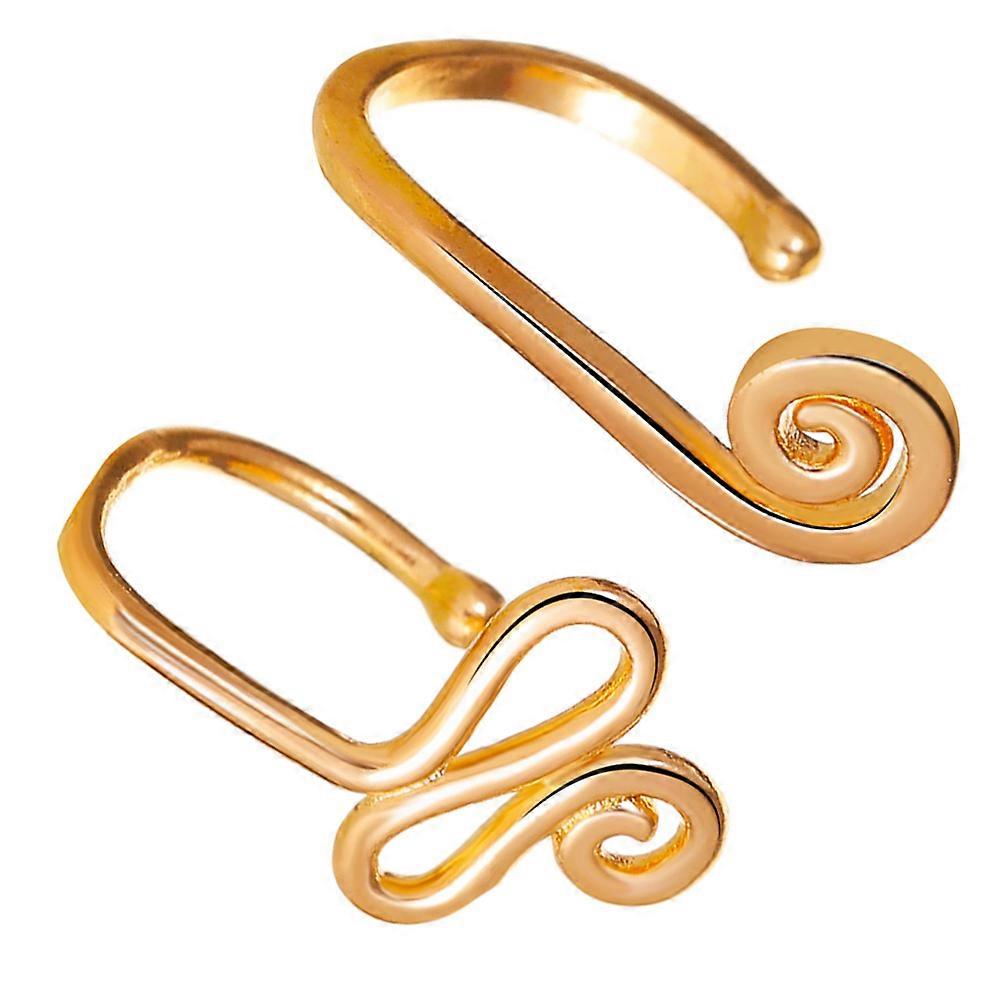 2pcs Snake Snail Shape Non Piercing Nose Rings Hoops for Women, Comfortable Fashionable Durable