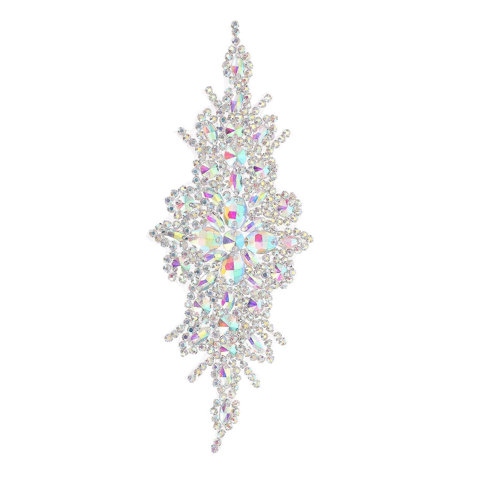 Elegant Shiny Rhinestone Applique for Decor Multi Color Synthetic Material 0.5inWide