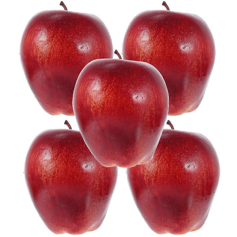 Artificial Red Delicious Snake Models, 5PCS High Simulation Fake Fruit Decoration for Home, Restaurant, Supermarket Display and Photography Props