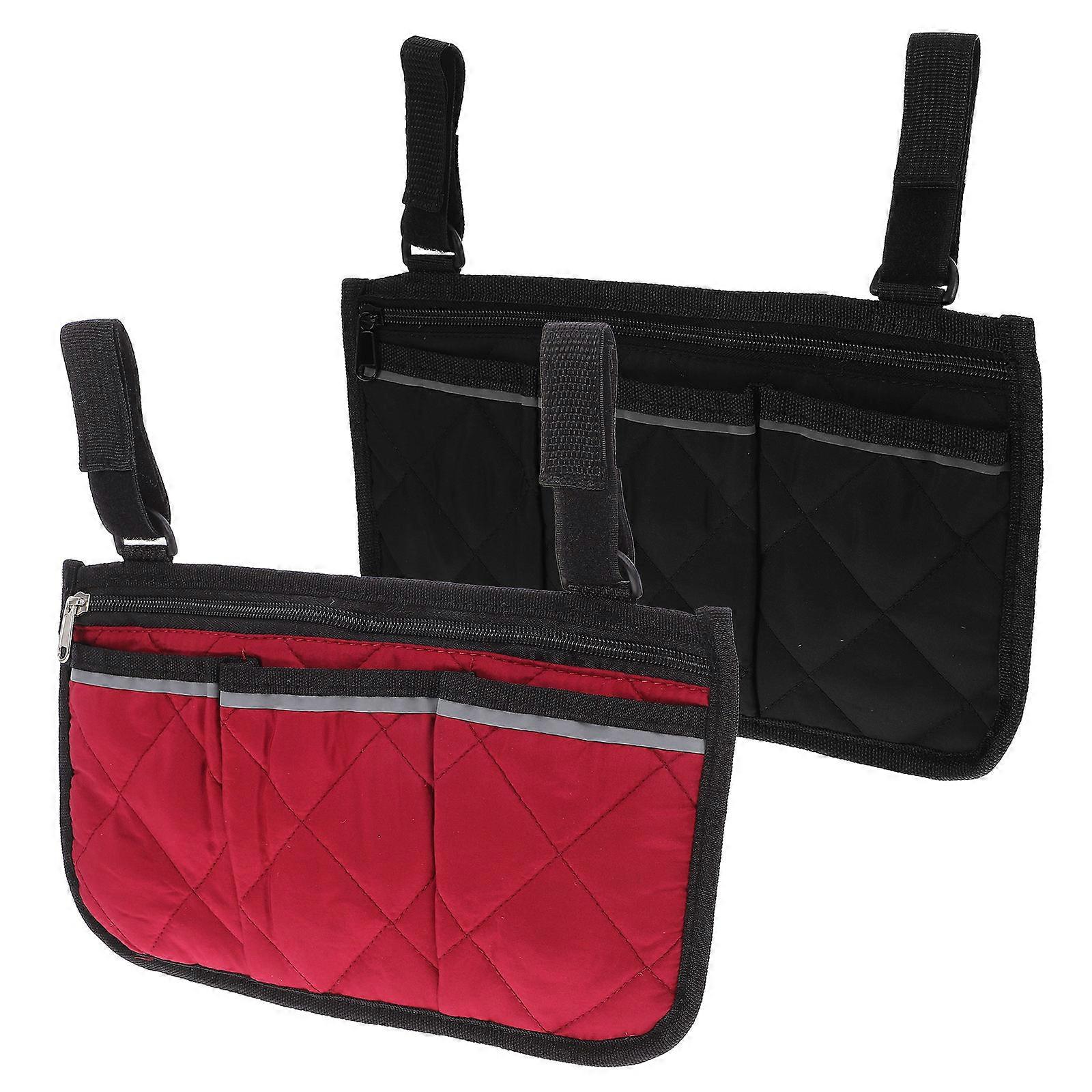 Wheelchair Armrest Organizer Bag, Side Hanging Pouch for Office Chairs and Wheelchairs, Durable Storage with Multiple Compartments for Supplies and
