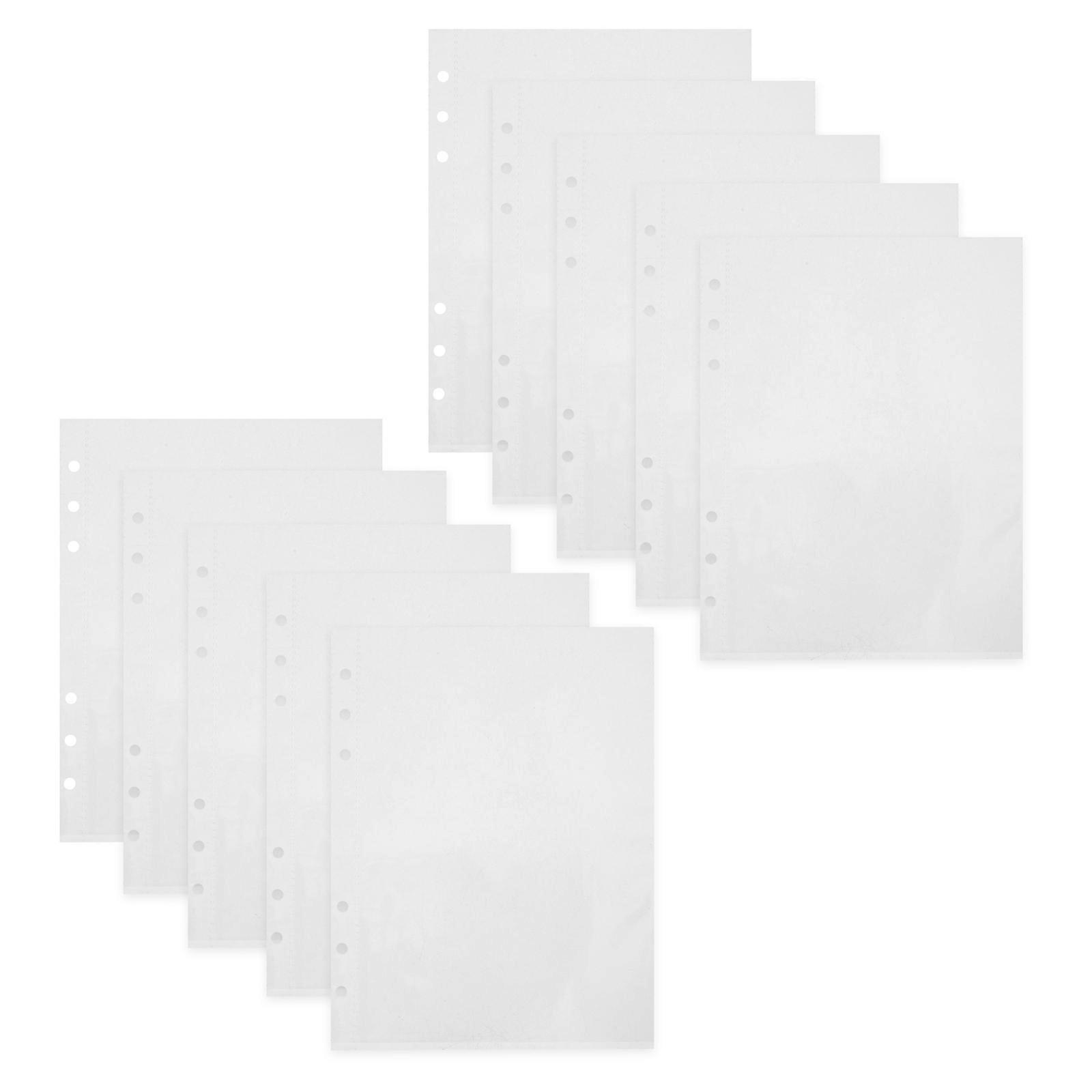 50pcs Clear Sheet Protectors for Ring Binders – Plastic Inserts for Photos, Loose Leaf Files, and Office Organization – Transparent Pockets for Home,