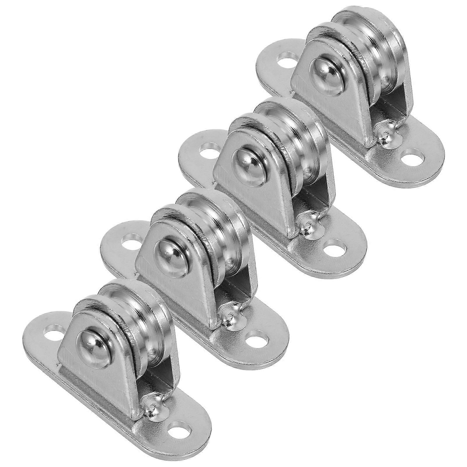 4pcs Heavy Duty Fixed Pulley Block with Frictionless Silent Wheels for Ceiling or Wall Mount – Easy Installation for DIY Projects