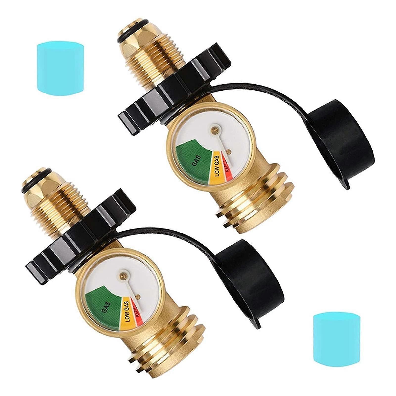 Propane Tank Adapter with Pressure Gauge Converts POL to Type 1/QCC1