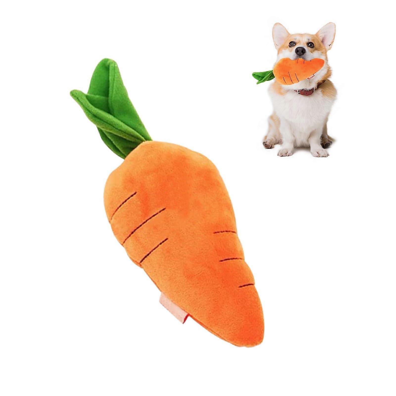 Interactive Dog Toy - Plush Indestructible Carrot for Small to Medium Dogs, Soft Pet Toy for Dogs and Cats