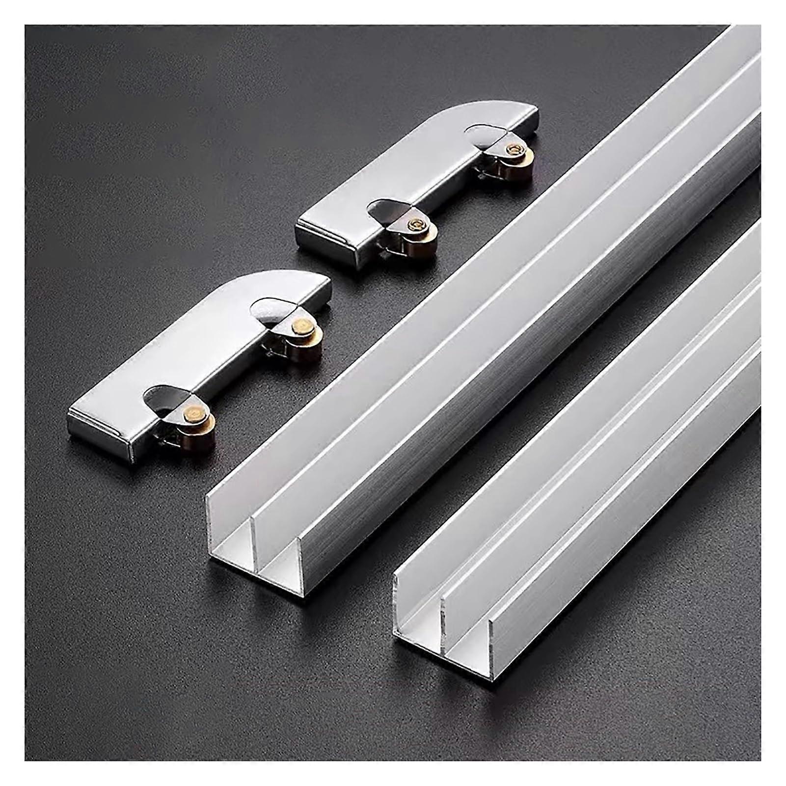 Thickened 5 mm Glass Sliding Door Double Rail Display Case Slide Aluminium Alloy Rail Wheel Accessories 80 Cm 31.5 In