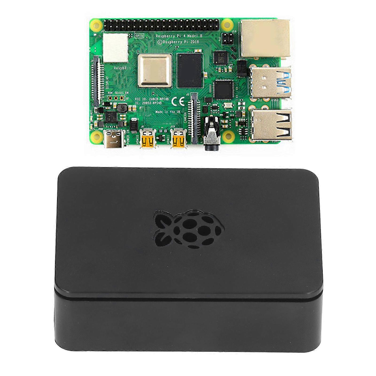 for Raspberry Pi 4 Case ABS Detachable Scratch Resistant Heat Dissipation Protective Shell Black 
