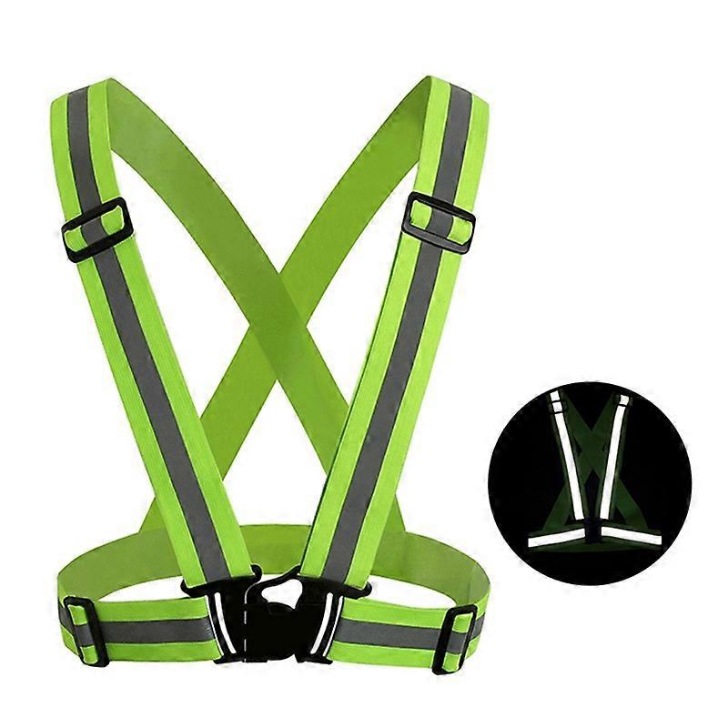 1 reflective harness with reflector - practical and durable fluorescent green