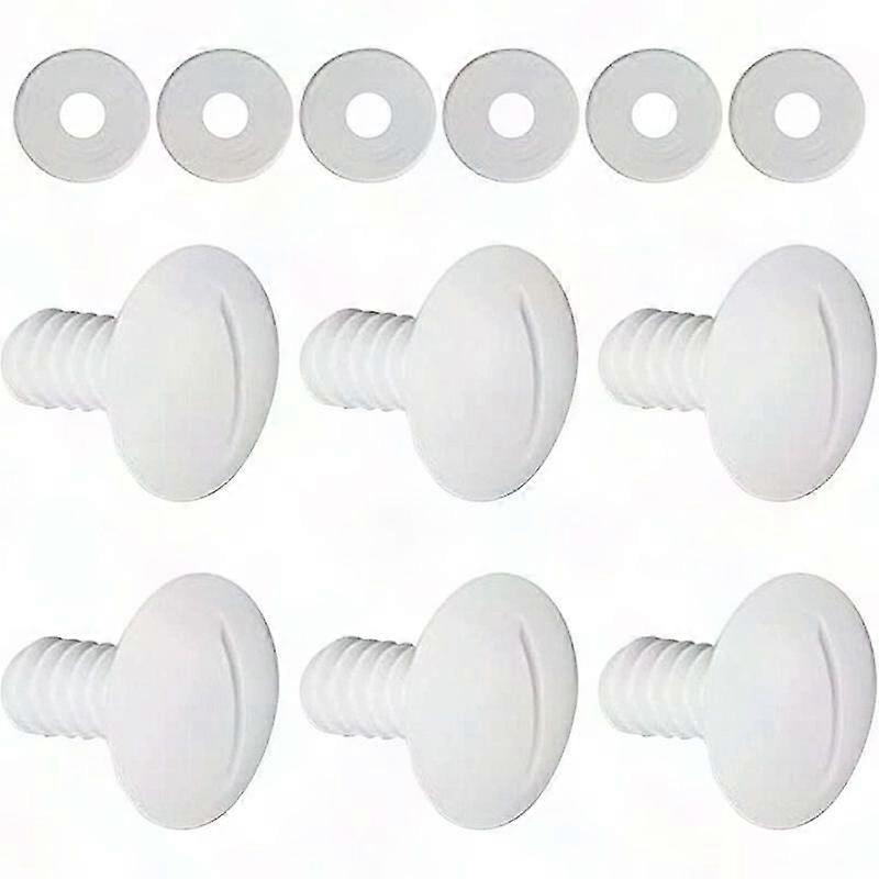 Pool Cleaner Wheel Cover with Washers - White Replacement Set (6 Pack)