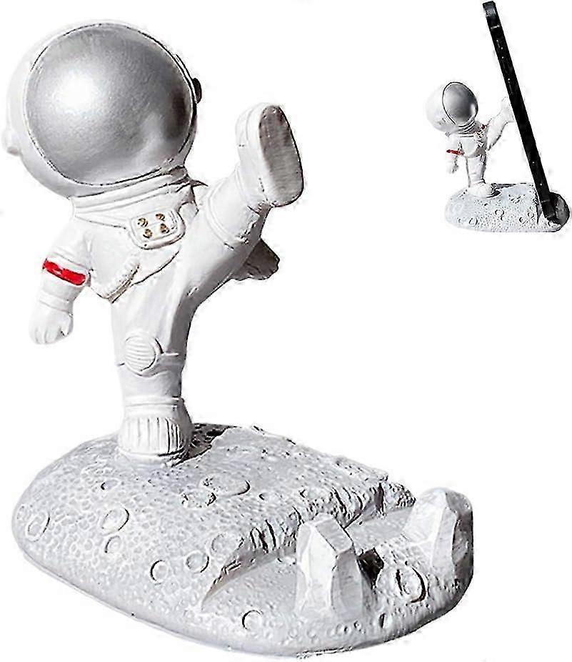 1 pcs Unique Cute Cell Phone Stand Car Holder Cool Fun 3D Cartoon Astronaut Design Mobile Phone Tablet Bracket for Desk Compatible with All Smartphon