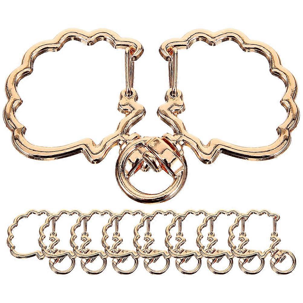 Gold Shell Zinc Alloy Keychain Buckles with Quick Release Clasps & Swivel Snap Hooks for Keys, Jewelry, Bags & Handbag Accessories