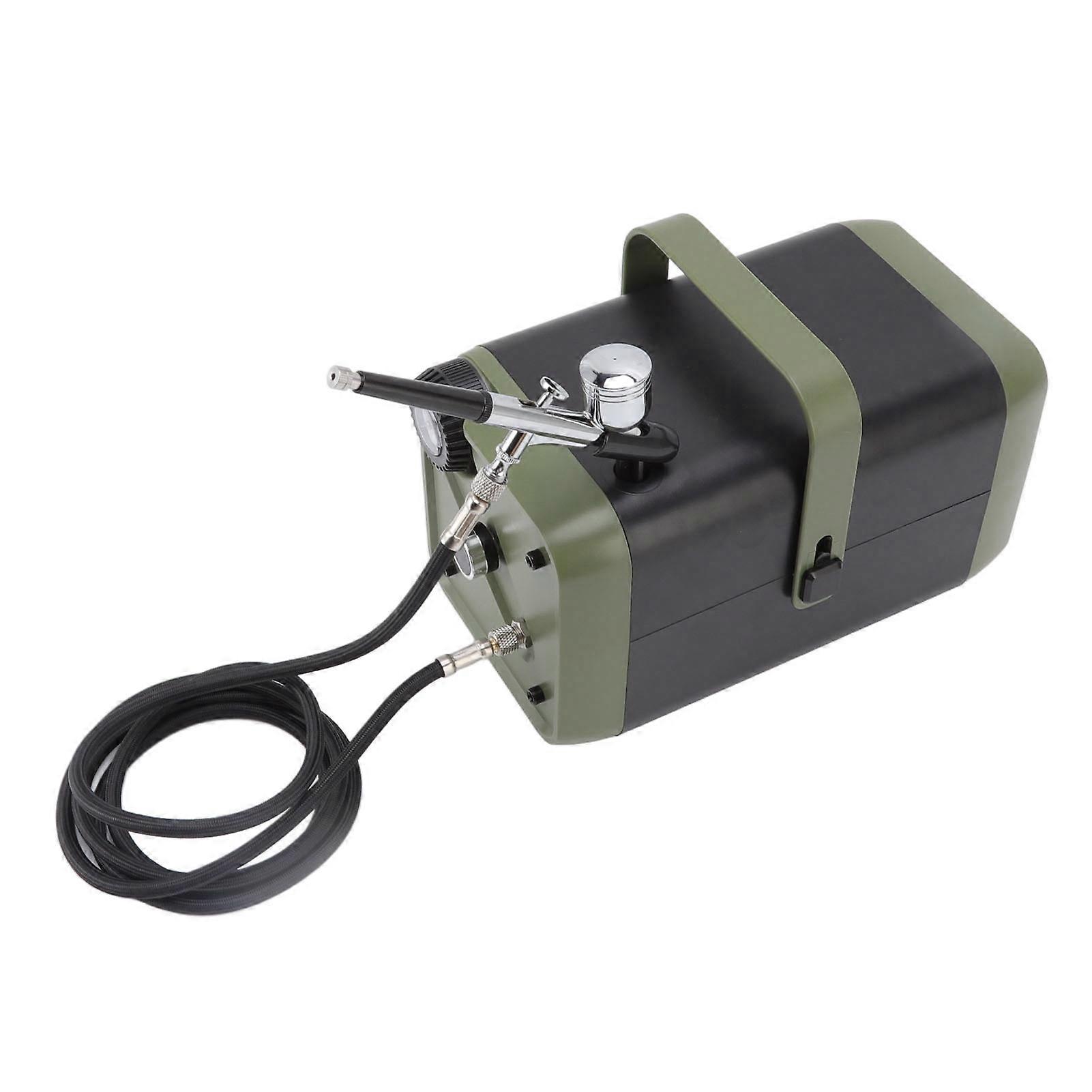 Professional Airbrushing System Kit Powerful Adjustment Oil Free Air Compressor Airbrush Paint System 100‑240V JP Plug 