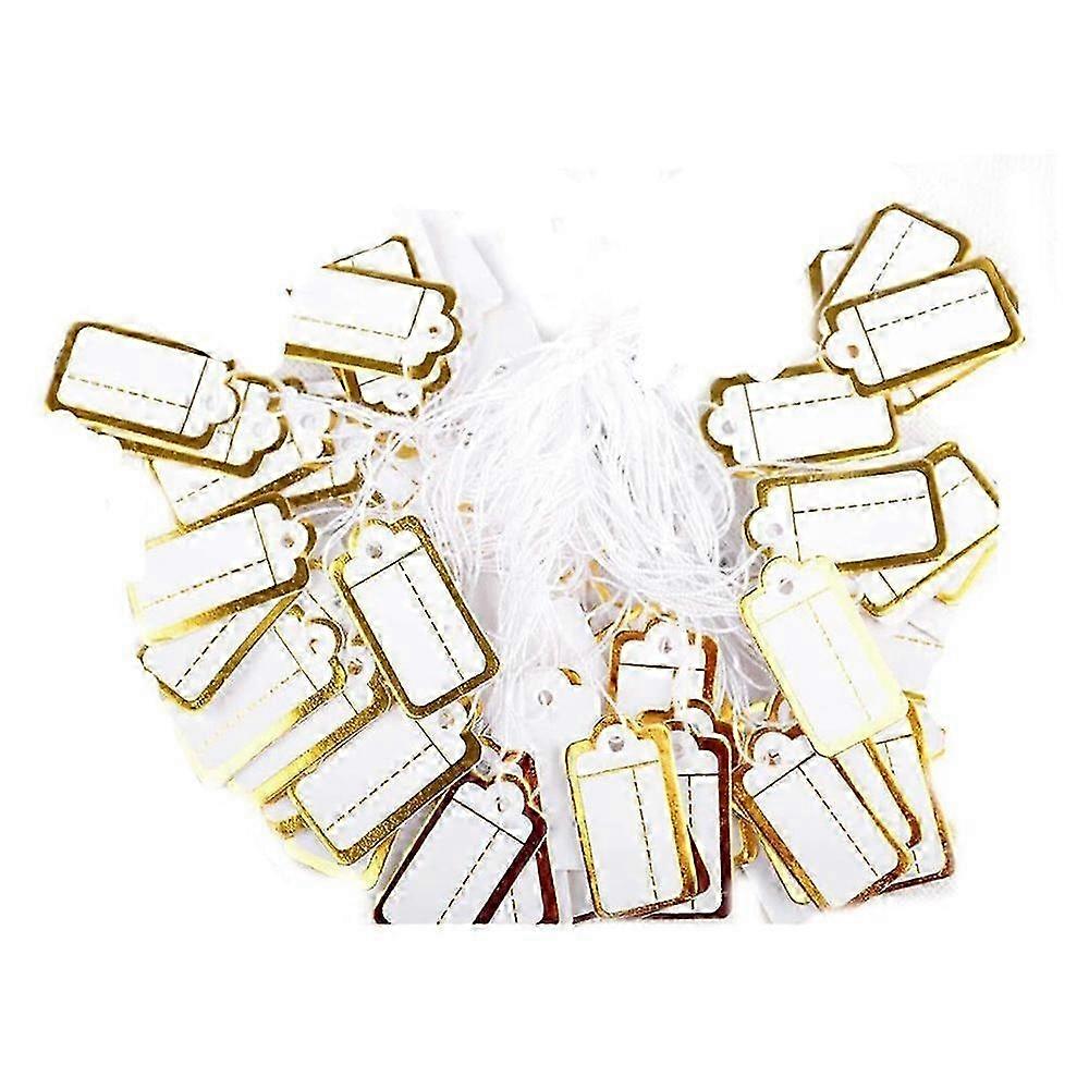 400 Pcs Paper Jewelry Price Tags with Hanging String Marking Tags Clothing Display Labels Blank Labeling Tags 25mmx13mm