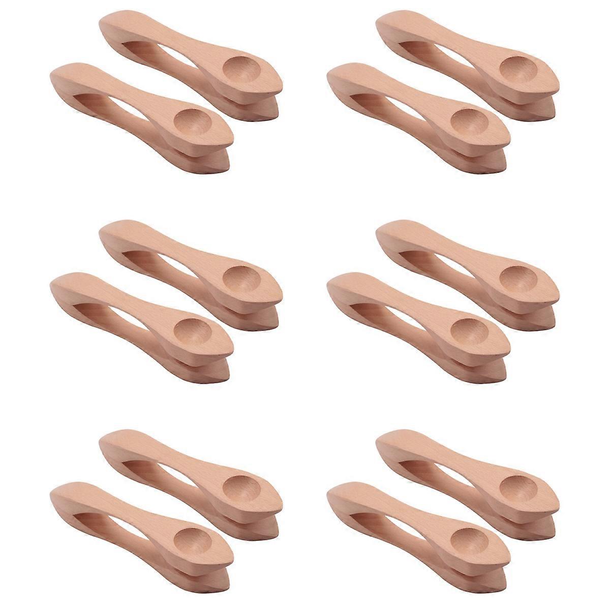 12Pcs Wooden Musical Spoons Folk Percussion Instrument Natural Wood Musical Spoons Traditional Percu