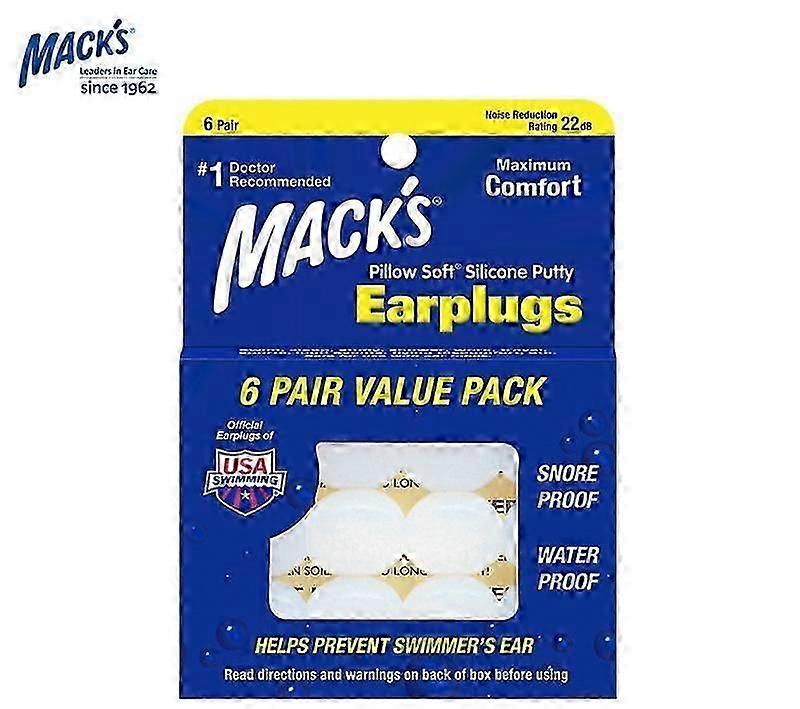 6 Pairs of Ultra-Soft Silicone Earplugs for Peaceful Sleep and Effective Snoring Noise Reduction