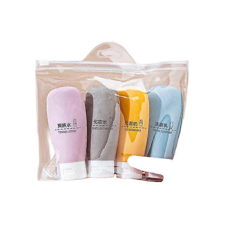 Travel dispensing bottles, five-piece set, convenient for carrying various toiletries when traveling