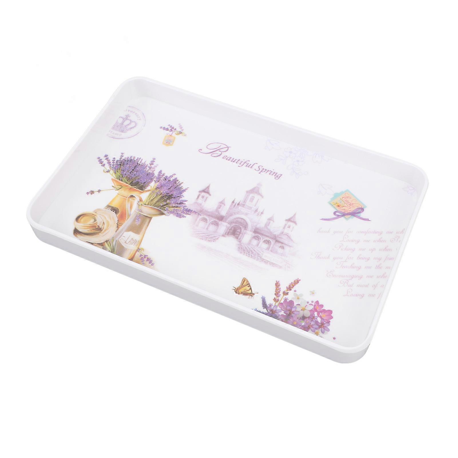 Multipurpose Lavender Plastic Serving Tray 30x19.5cm Stackable