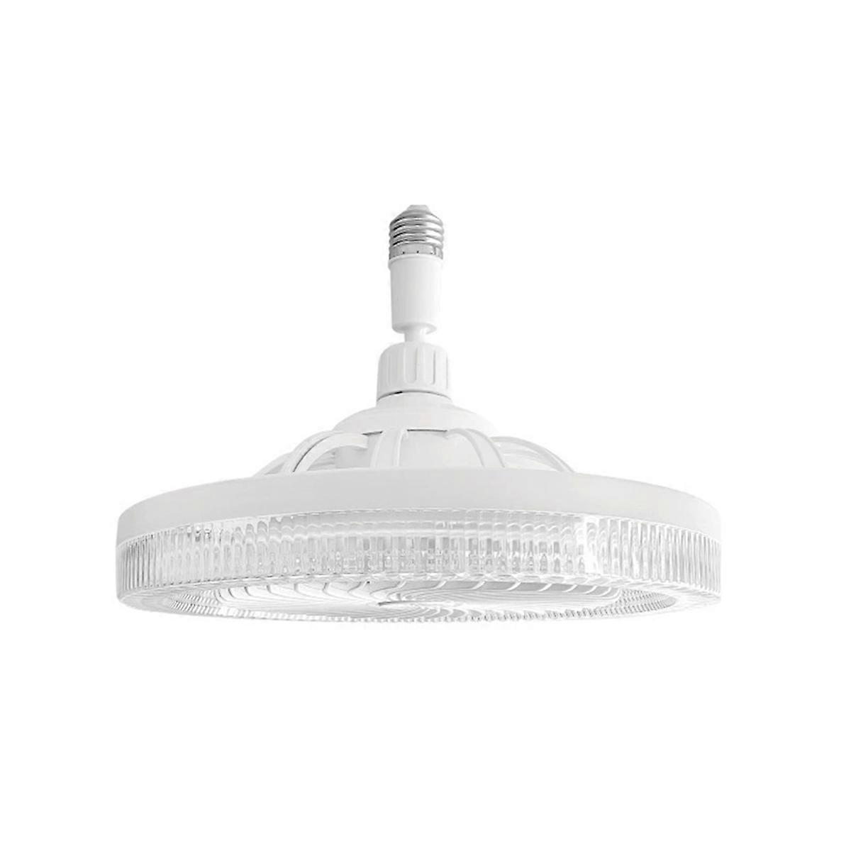 Socket Fan Light for E27,3 Colors Dimmable LED Light Bulb Fan Screw in Ceiling Fan for Bedroom,Cryst