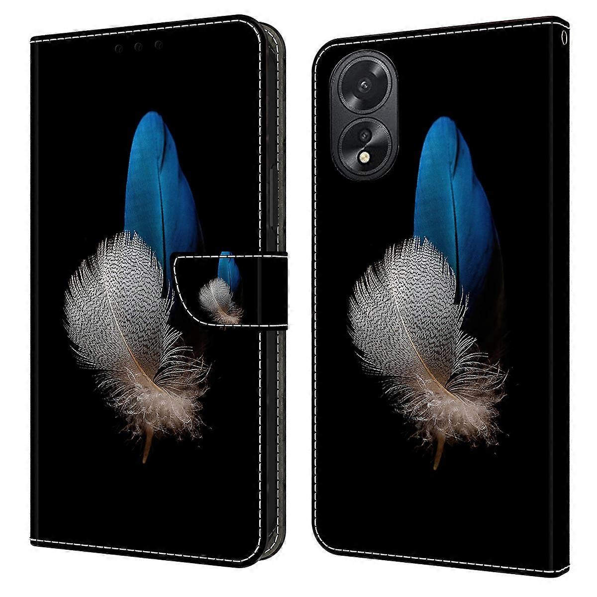 For Oppo A38 4G/A18 4G Leather Case 3D Pattern Printing Wallet Cover - Two Feathers
