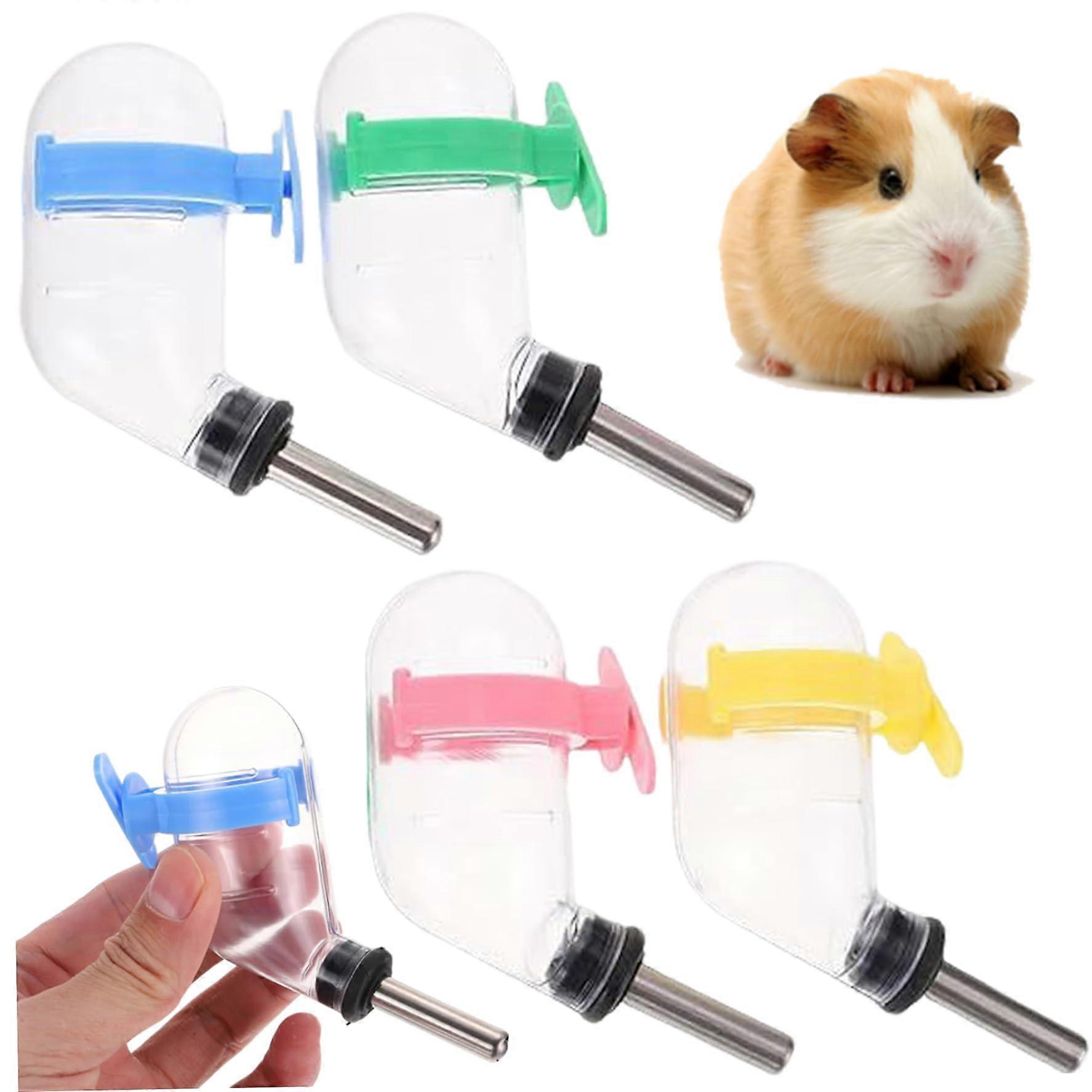 Hamster Water Bottle 60ml NoDrip Hanging Plastic Auto Feeder 4Pcs Pack for Cages Crates Glass Tank Buckle