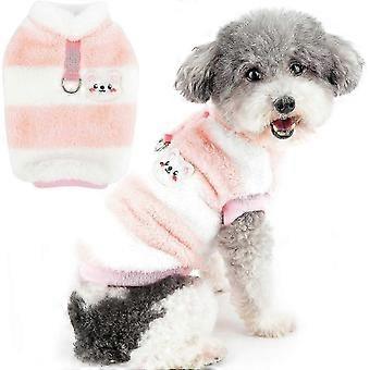 Pulôver Fuzzy para Cães Pequenos Casaco de Inverno com Anel D Macio e Quente Jaqueta Pulôver Colete de Cachorro Roupas