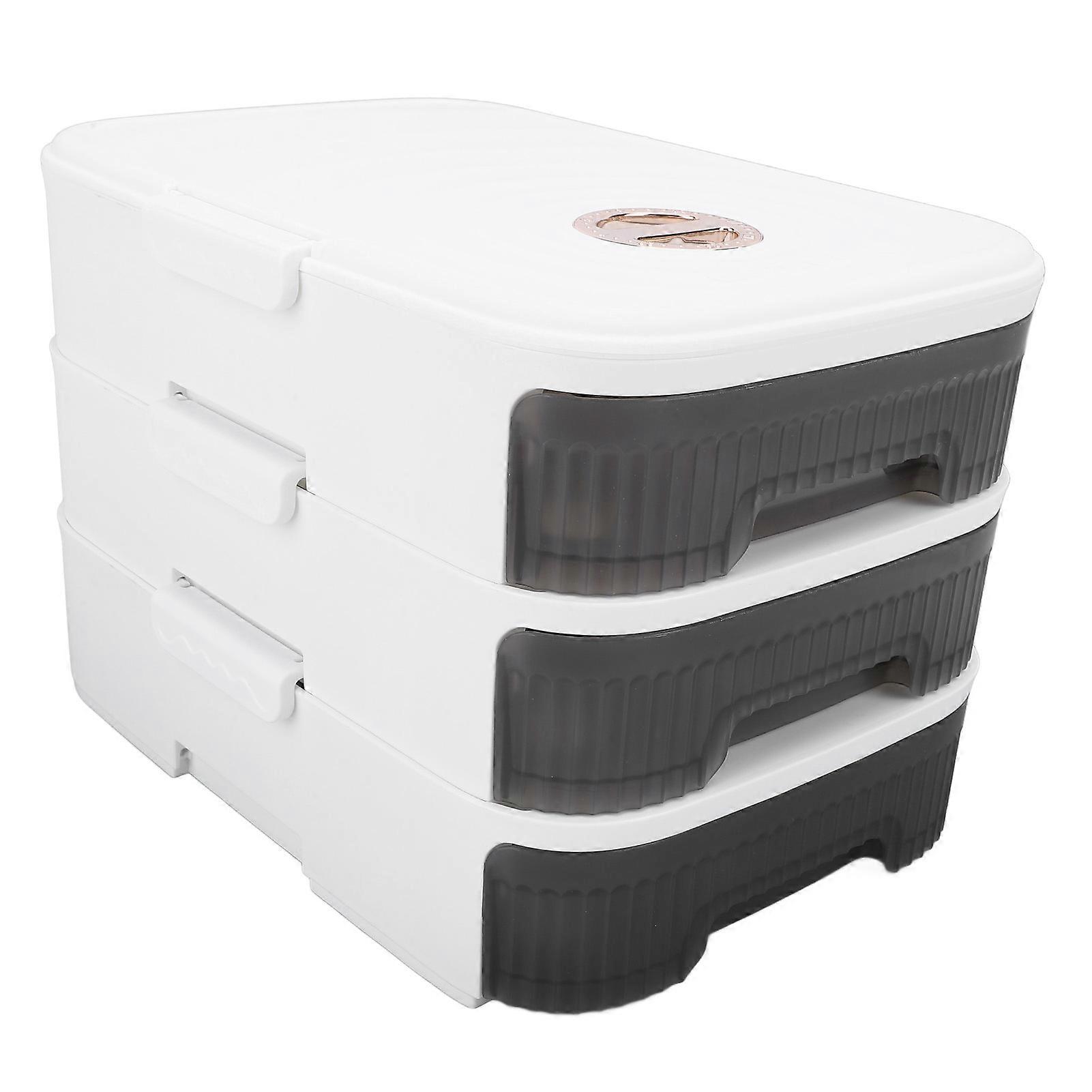 Egg Storage Container 3 Layers 54 Grid Large Capacity 32x23.5cm White