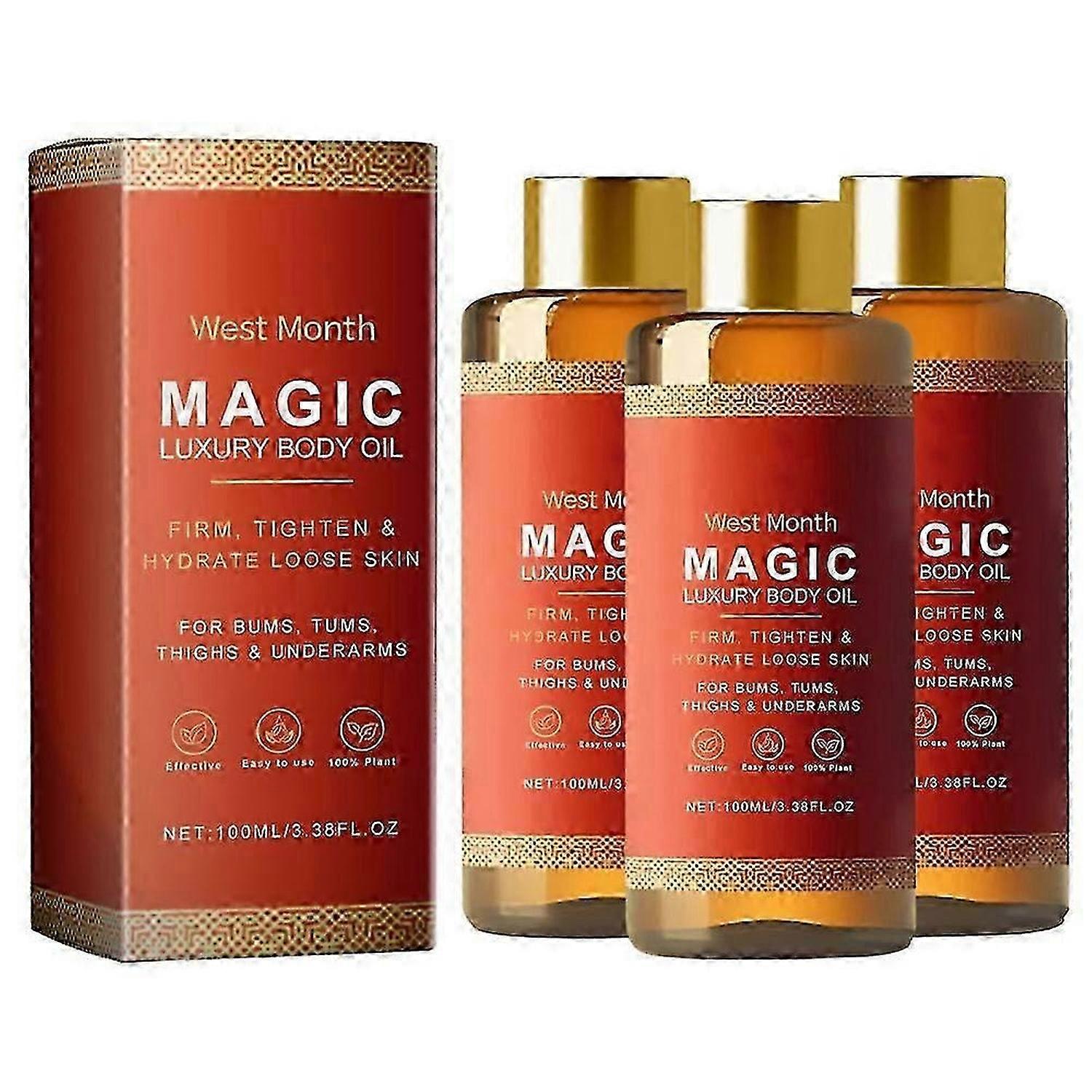 Magisches Körperöl - 100ml, polstert, strafft, strafft und hydratisiert Haut, Oberschenkel und Bauch