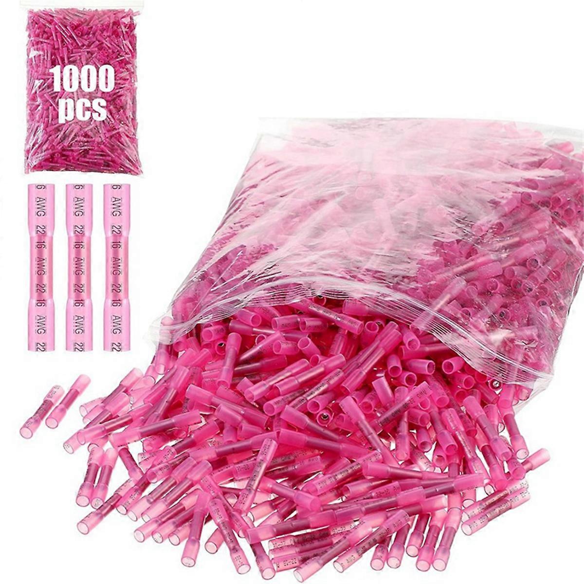 1000 Pcs Heat Shrink Butt Connectors, Marine Grade Insulated Crimp Wire Heat Shrink Wire Connectors, Suitable for Boats