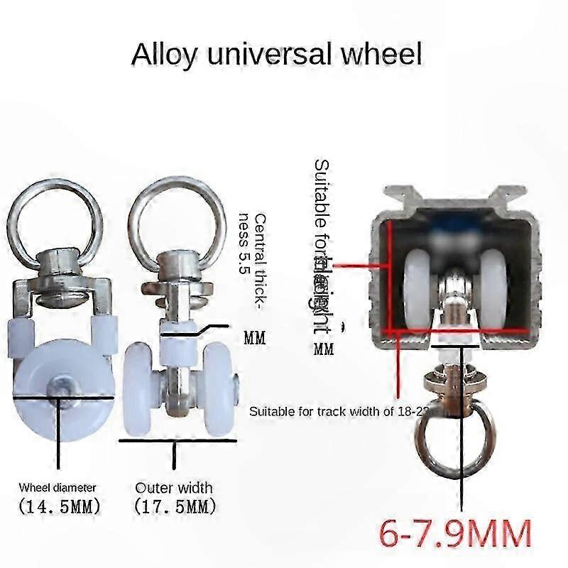 Silent Metal Curtain Track Rollers with Ceiling Pulleys and Hooks for Sliding Rails