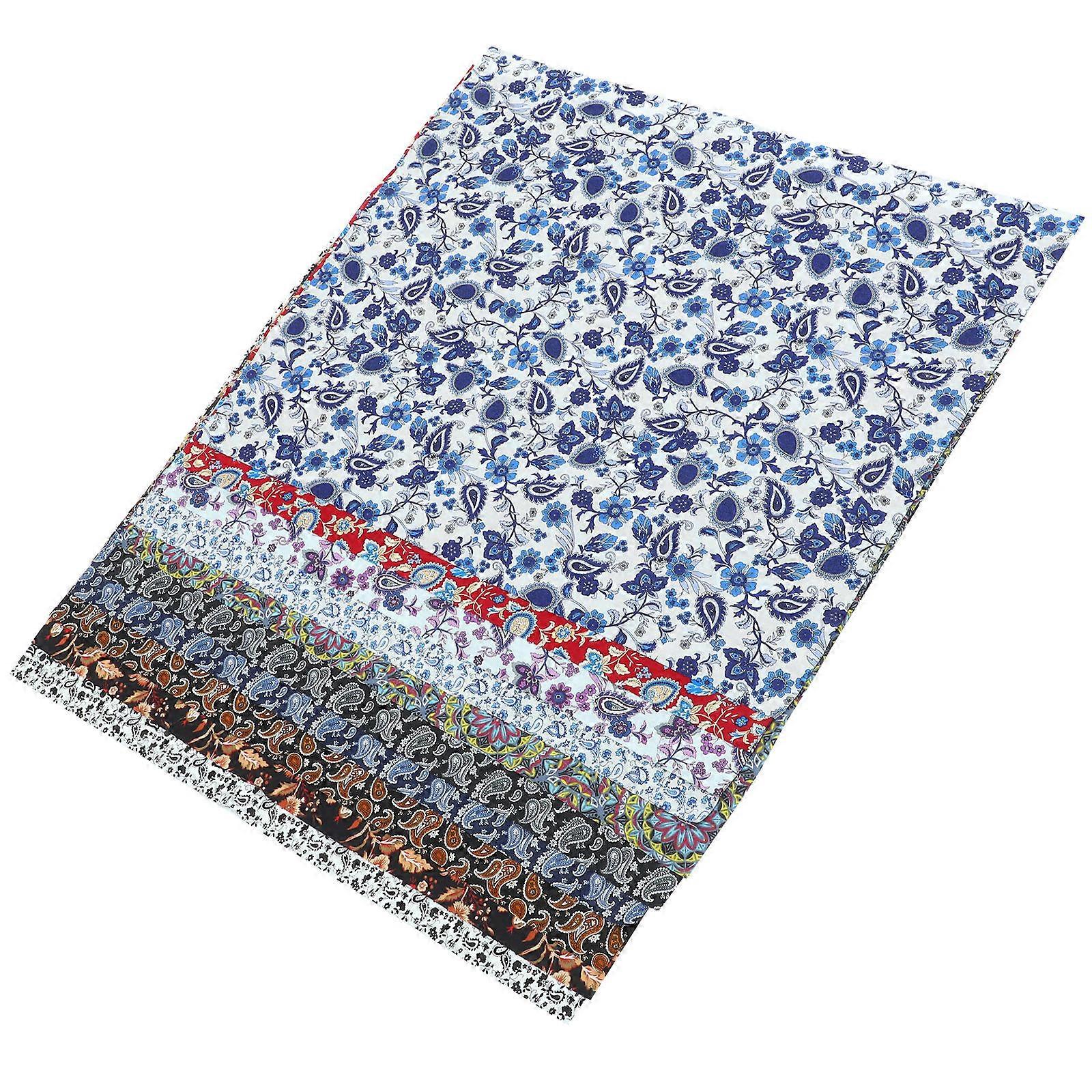 Floral Pattern Quilt Fabric for Crafting 10Pcs Cotton DIY Fabric Sheets