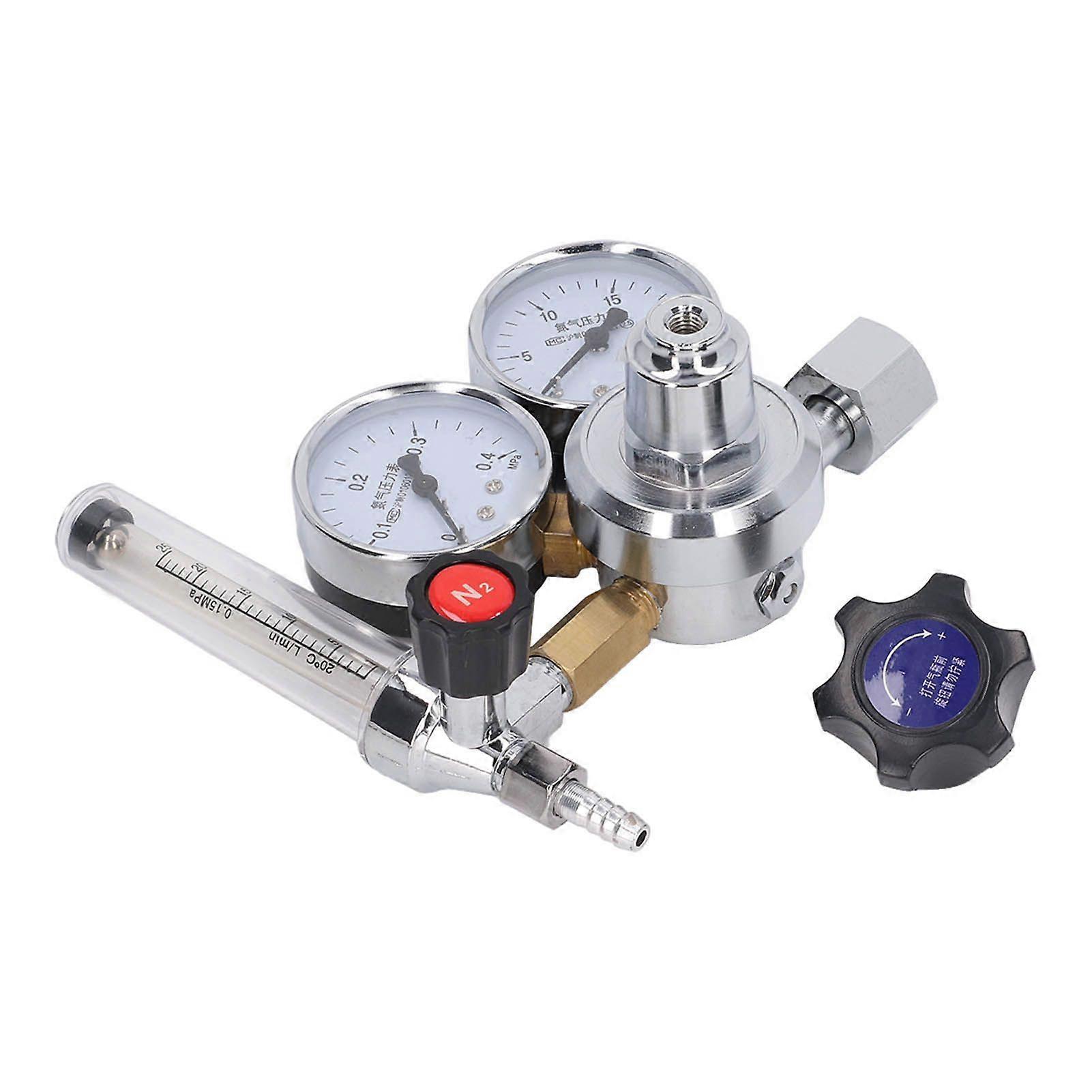 Nitrogen Gas Regulator Valve Flow Meter Brass High Accuracy Gas Regulator Gauge for Laboratory