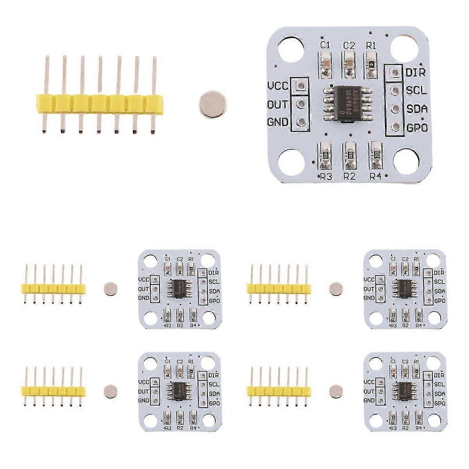 5Pcs AS5600 Magnetic Encoder Sensor Module 12Bit High Precision
