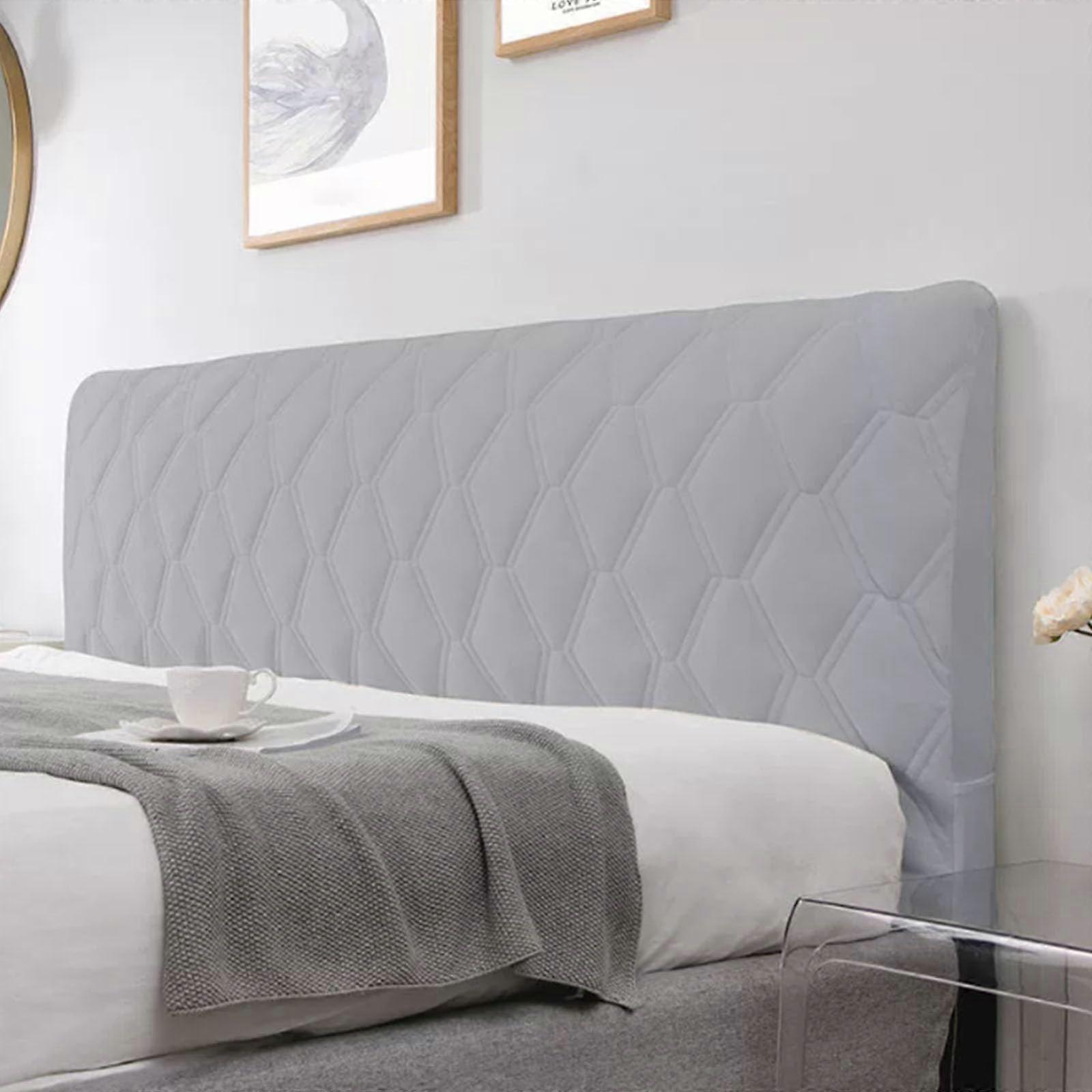Bed Headboard Cover Fits Full Queen Cal King 120cm Gray Quilted Thickened Soft Washable Slipcover