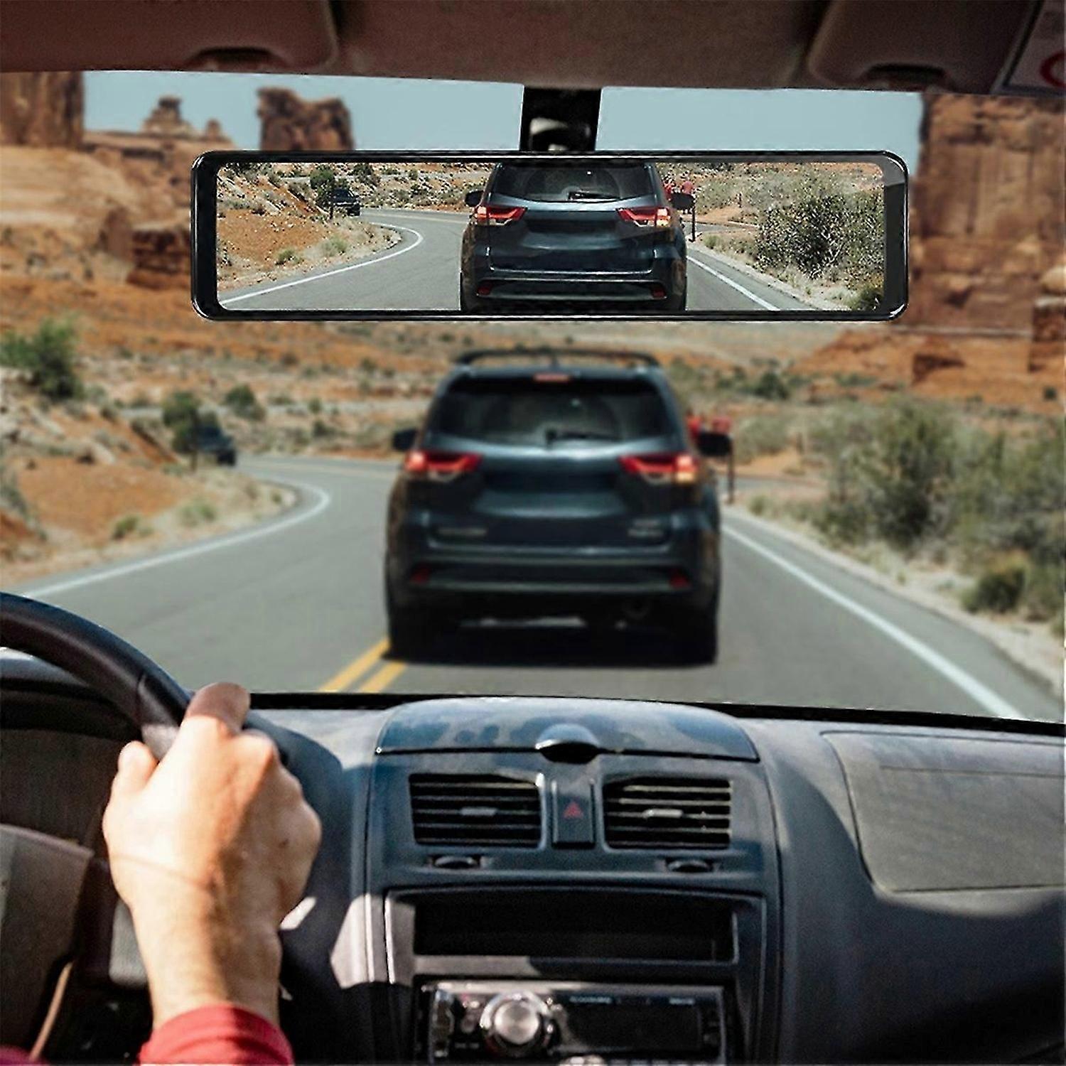 12Inch Dash Cam 4K Car Mirror Video Recording Wireless Carplay Android Auto ADAS GPS Navigation FM A