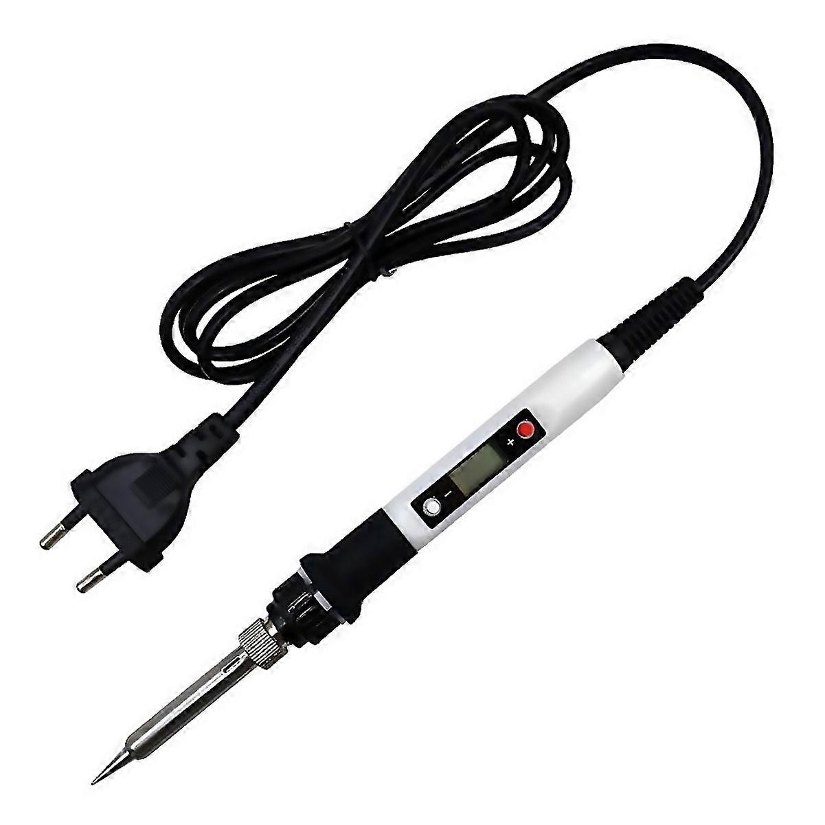 For Adjustable Temperature Soldering Iron Lcd Welding Tool Eu Plug White