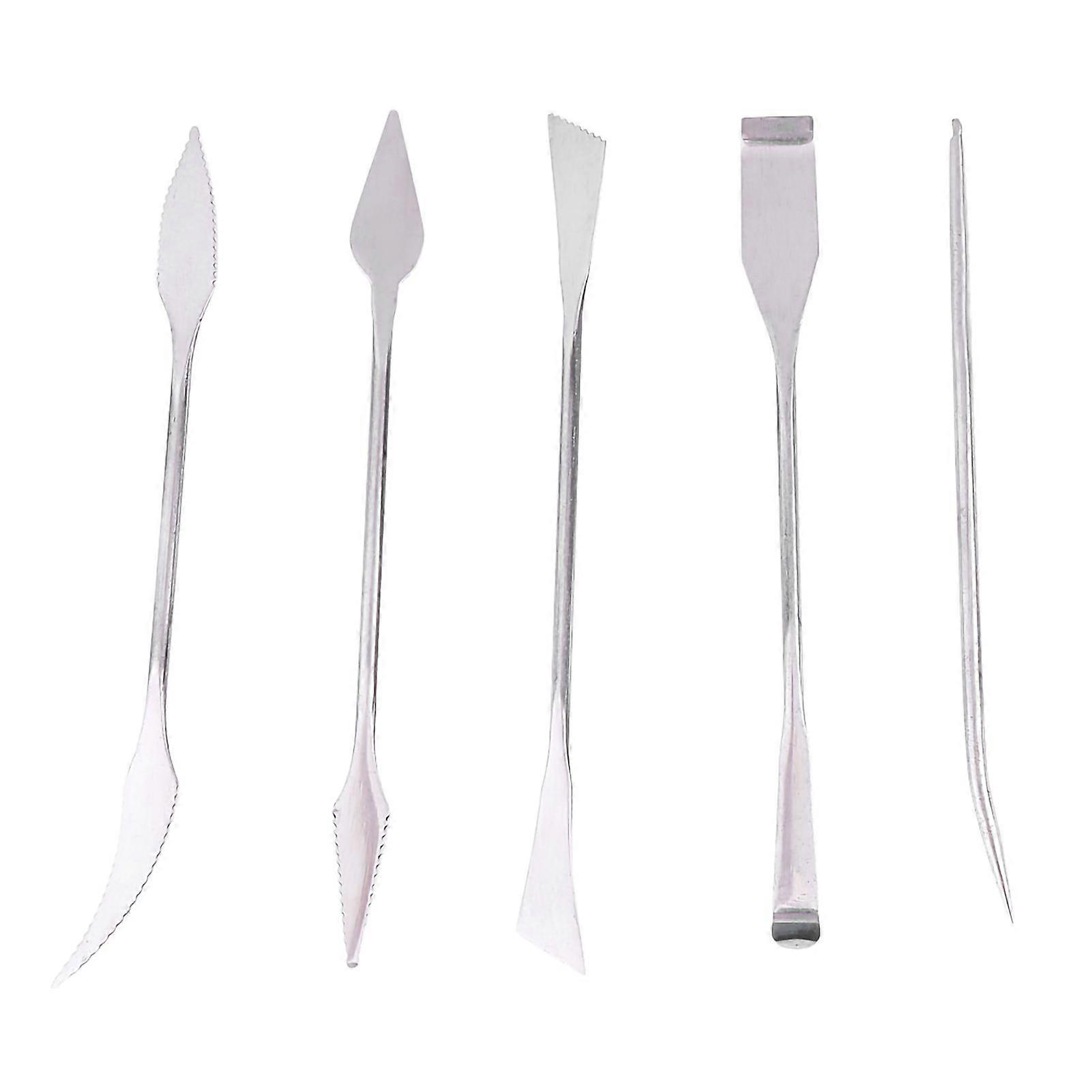 Ensemble de 5 outils de sculpture en acier inoxydable, cire, argile, poterie, modelage, bricolage