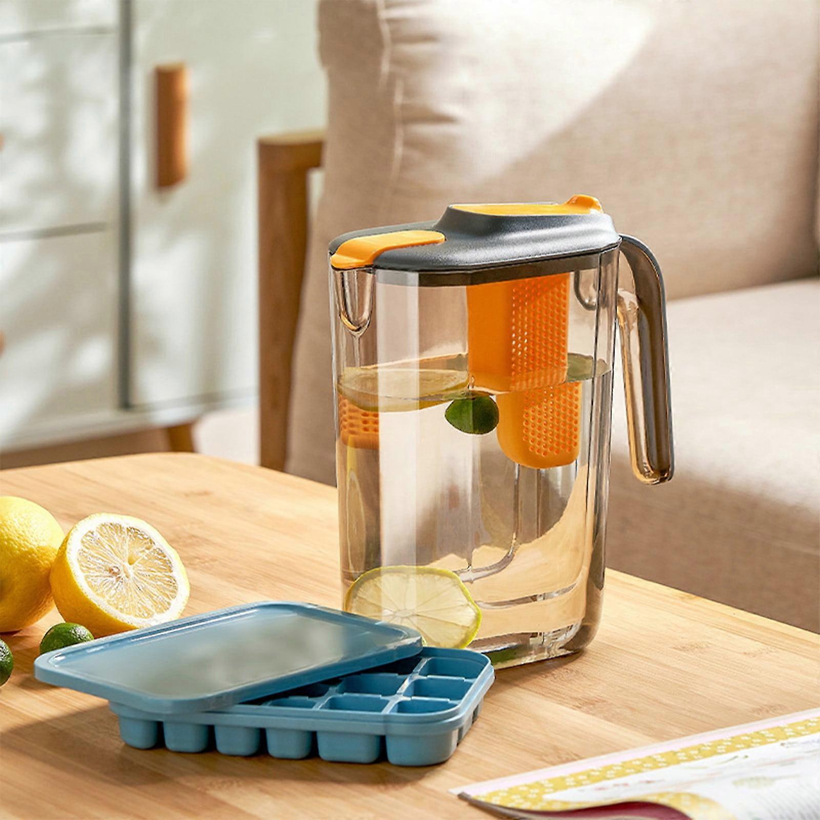 Zssyw 2.6L Refrigerator Water Kettle with Fruit Infuser - Cold Beverage Dispenser for Home Use - Durable Water Pitcher for Healthy Drinks