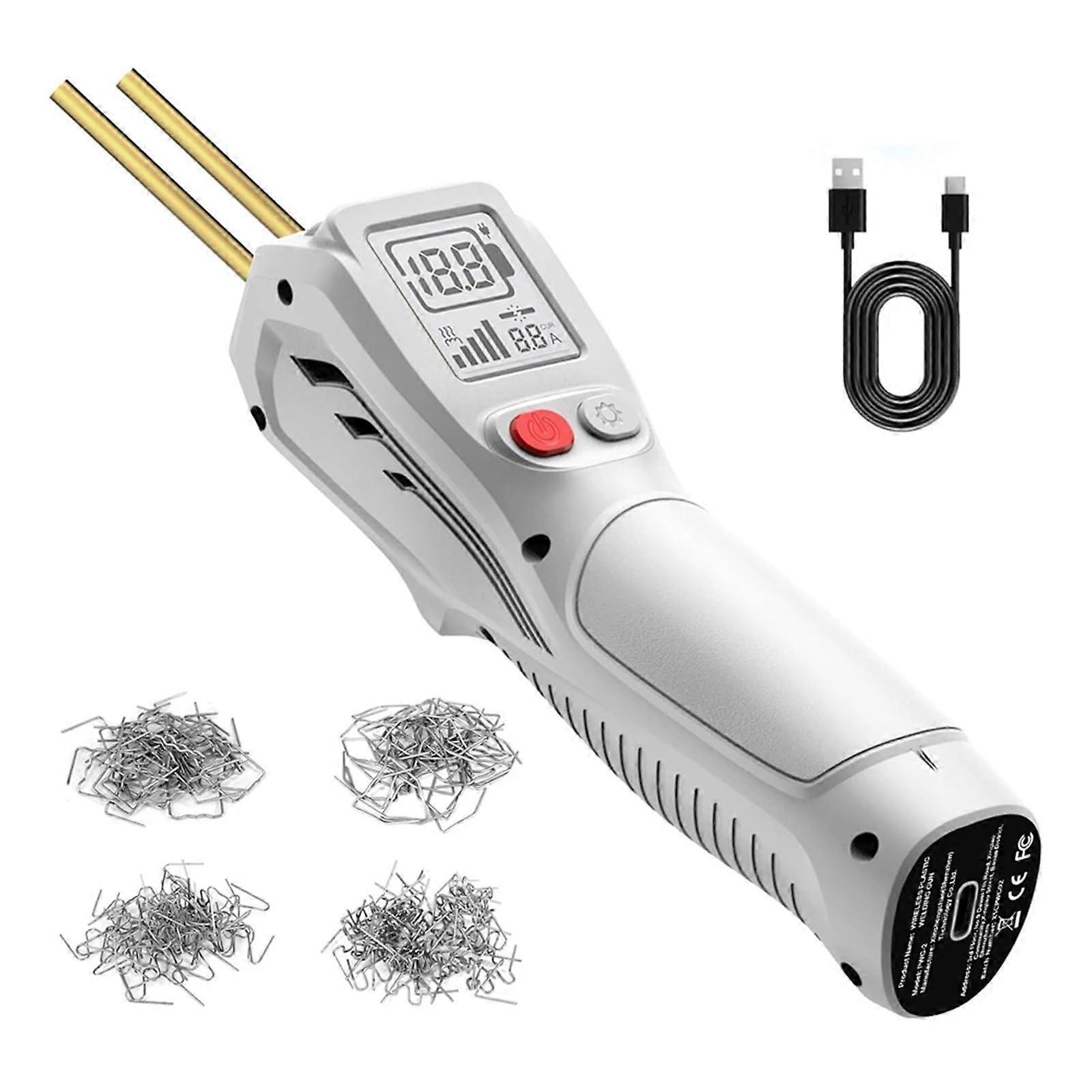 Plastic Welding Kit With 200 Hot Staples, Plastic Welder Gun, Plastic Welding Machine, White