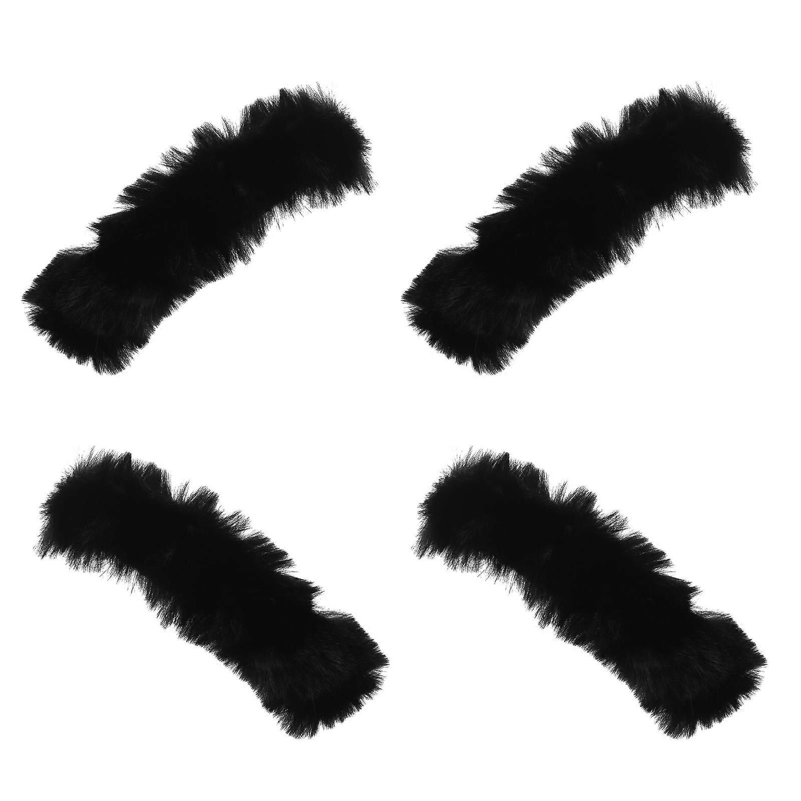 Detachable Black Plush Heel Strap for Winter Comfort 20Pcs Replacement