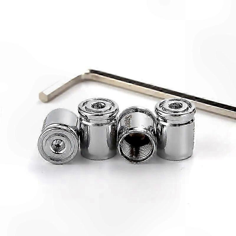 Anti-Theft Valve Caps for Auto and Motorcycle Wheels - Secure Stem Covers with Allen Wrench Included