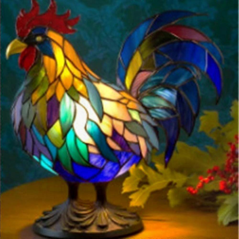 Antique Style Animal Pattern Stained Glass Table Lamp