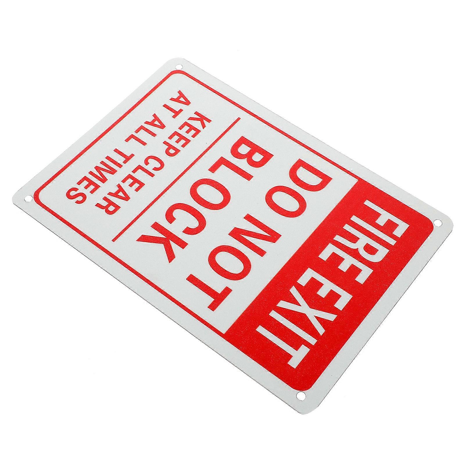 Safety Sign Emergency Fire Exit Sign Do Not Block Door 3Pcs Red Aluminium