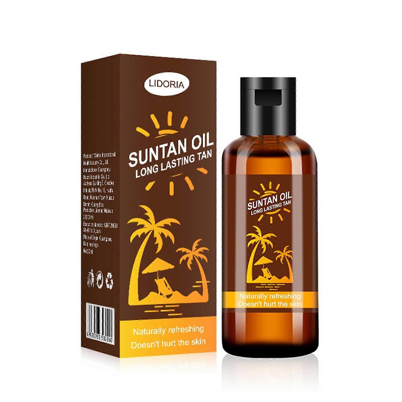 Natural Self Tanning Oil with Flaxseed Coconut Almond Grapeseed Oils 35g Bronzing Lotion for Sunless Tan Healthy Glow