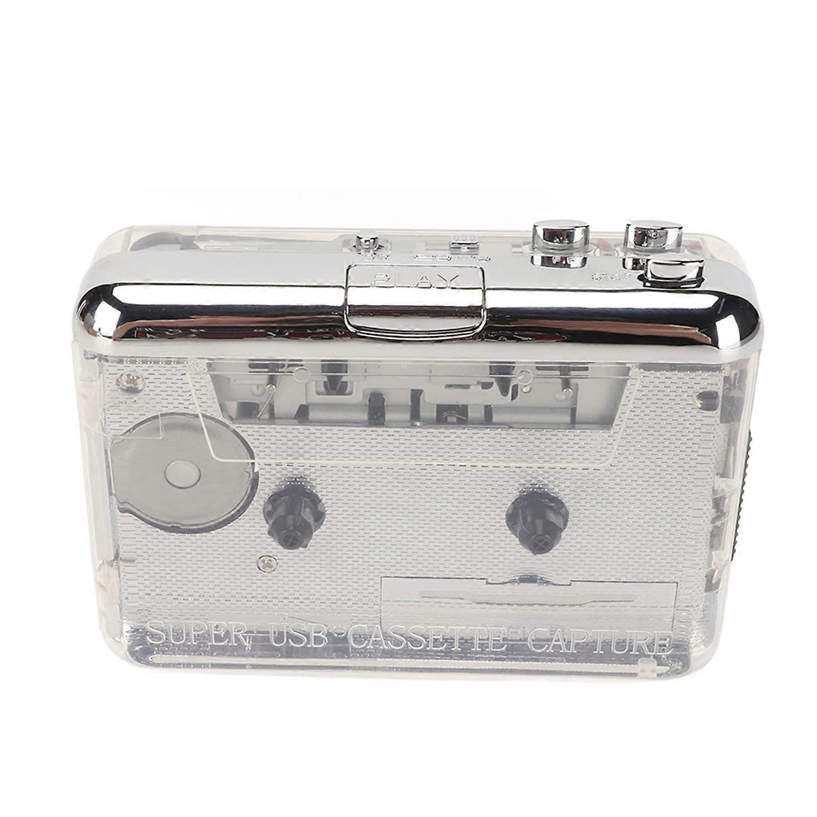 Cassette to MP3 Converter Retro HiFi Stereo USB Cassette Tape Player Transparent Shell Portable