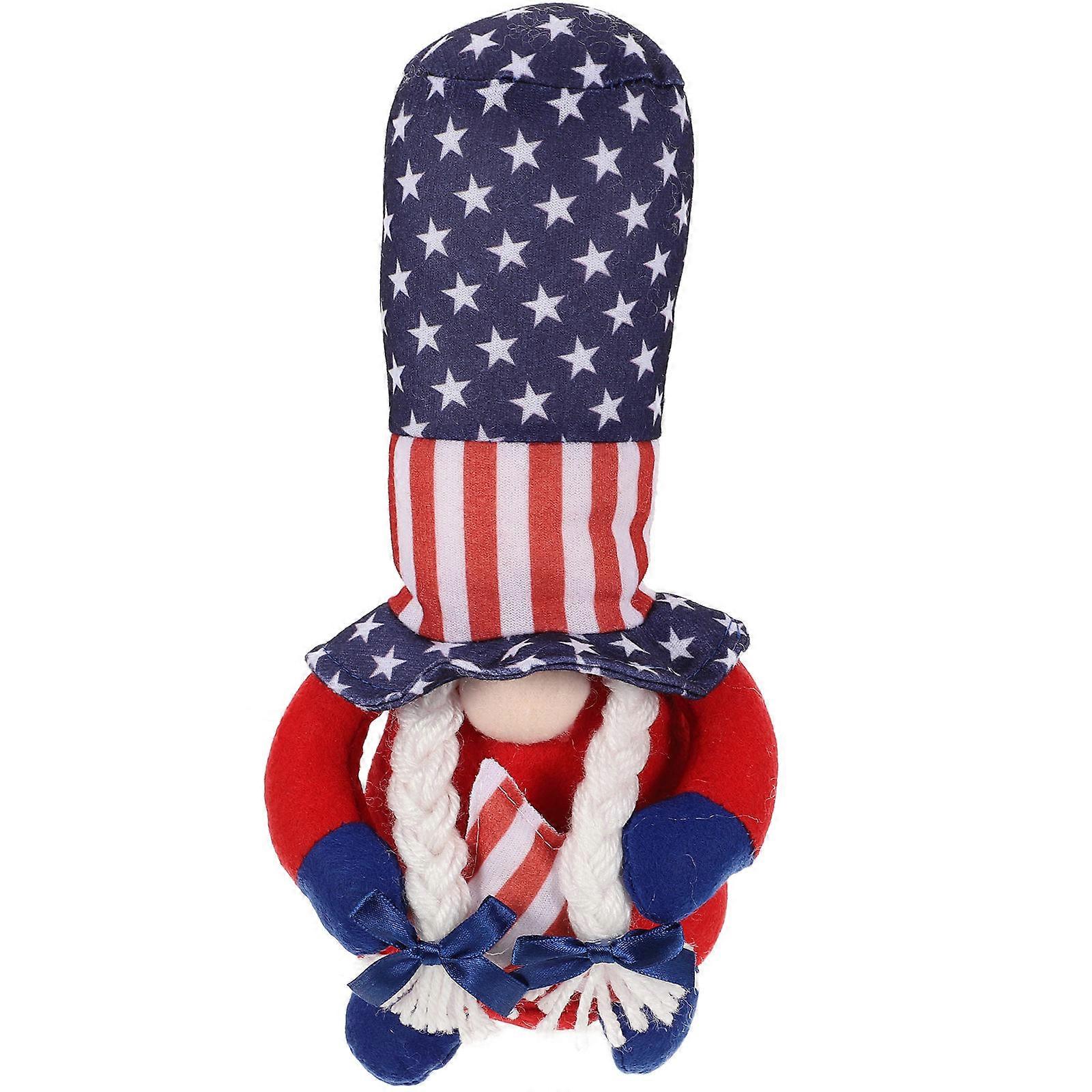 4th Of July Gnome Decoration 2Pcs Unique Home Decor Compact Design Suitable For Children Multi Color