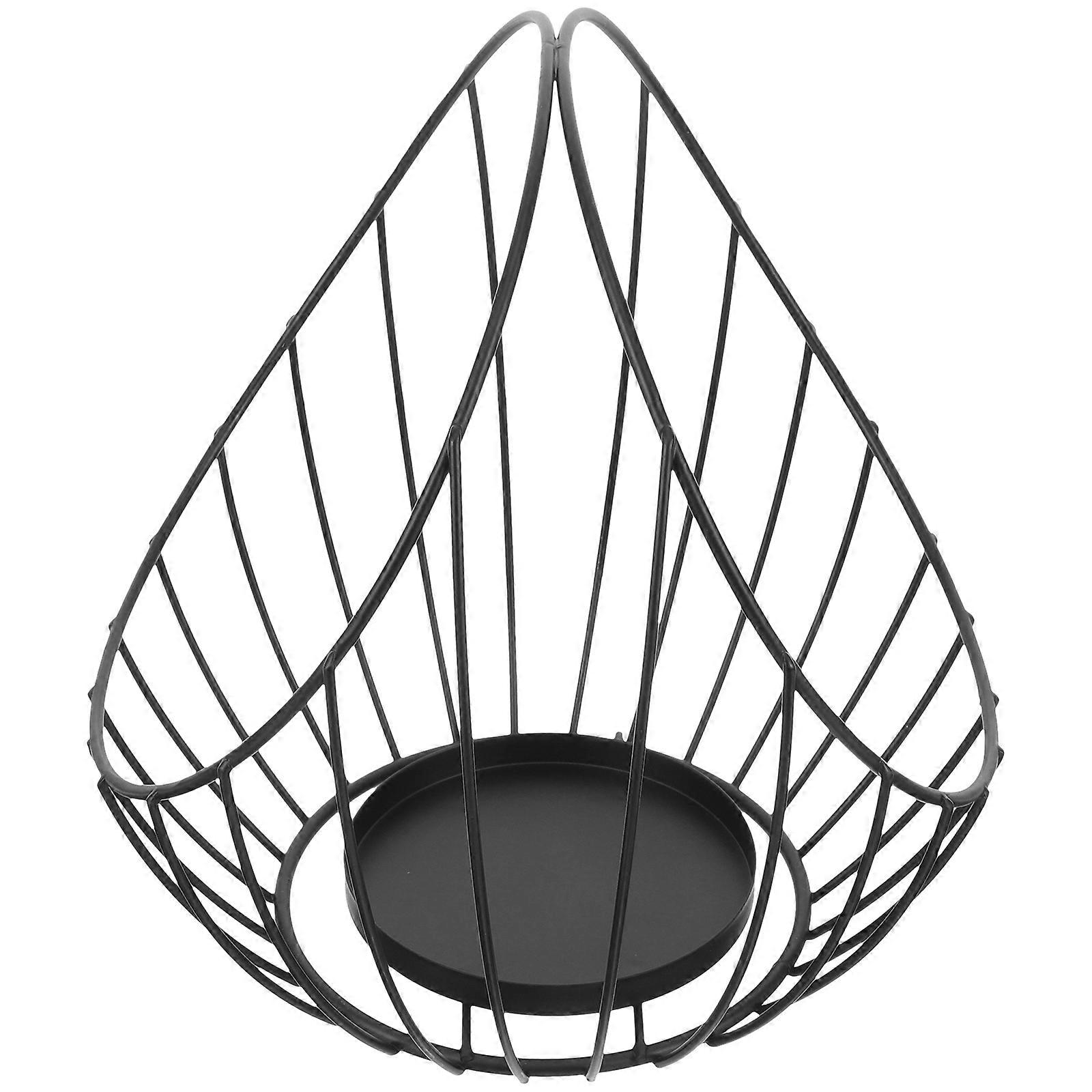 Magazine Storage Basket Display Stand Iron Material Home Use Black Size S 1Set